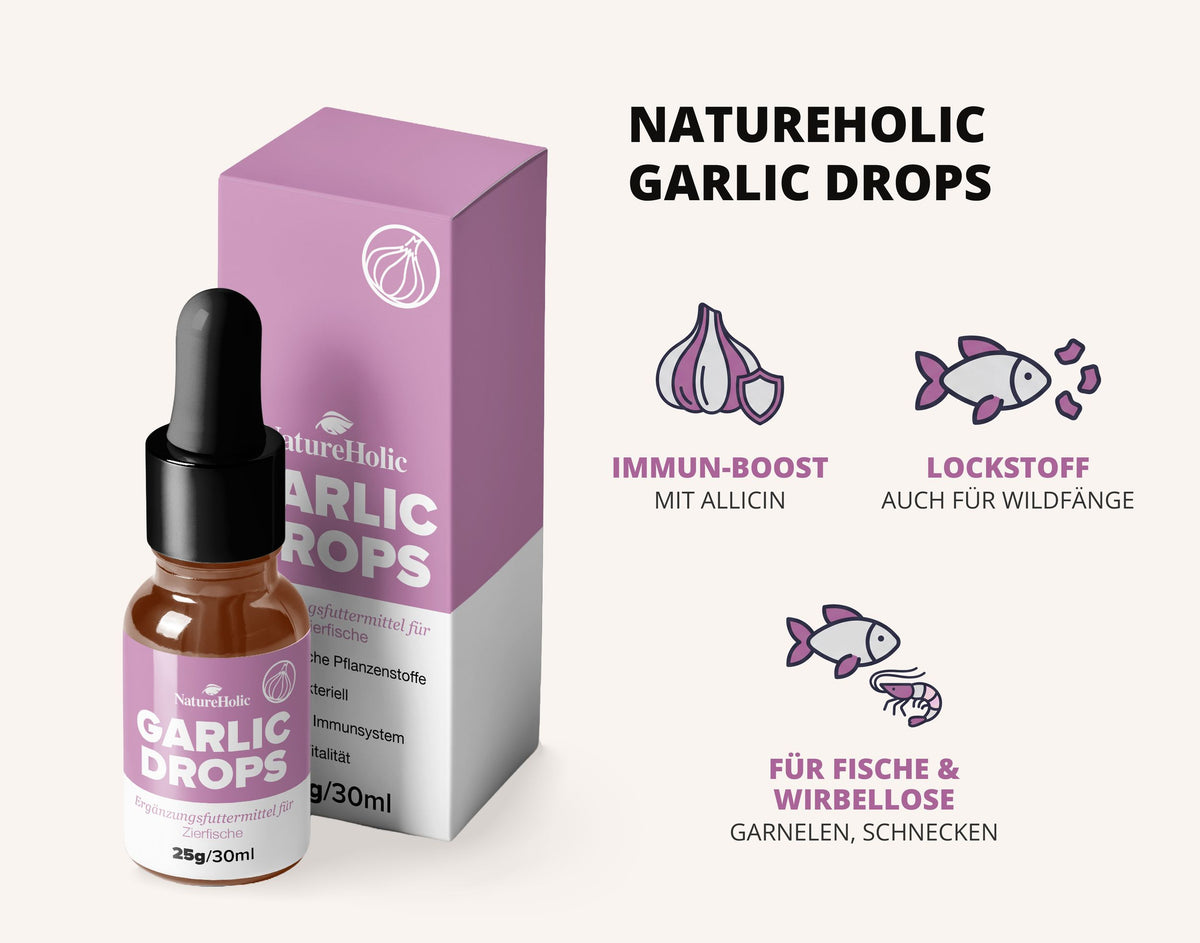 NatureHolic Garlic Drops – 500 Tropfen Knoblauch-Futterzusatz mit innovativer Gelformel für Vitalität & Immunsystem
