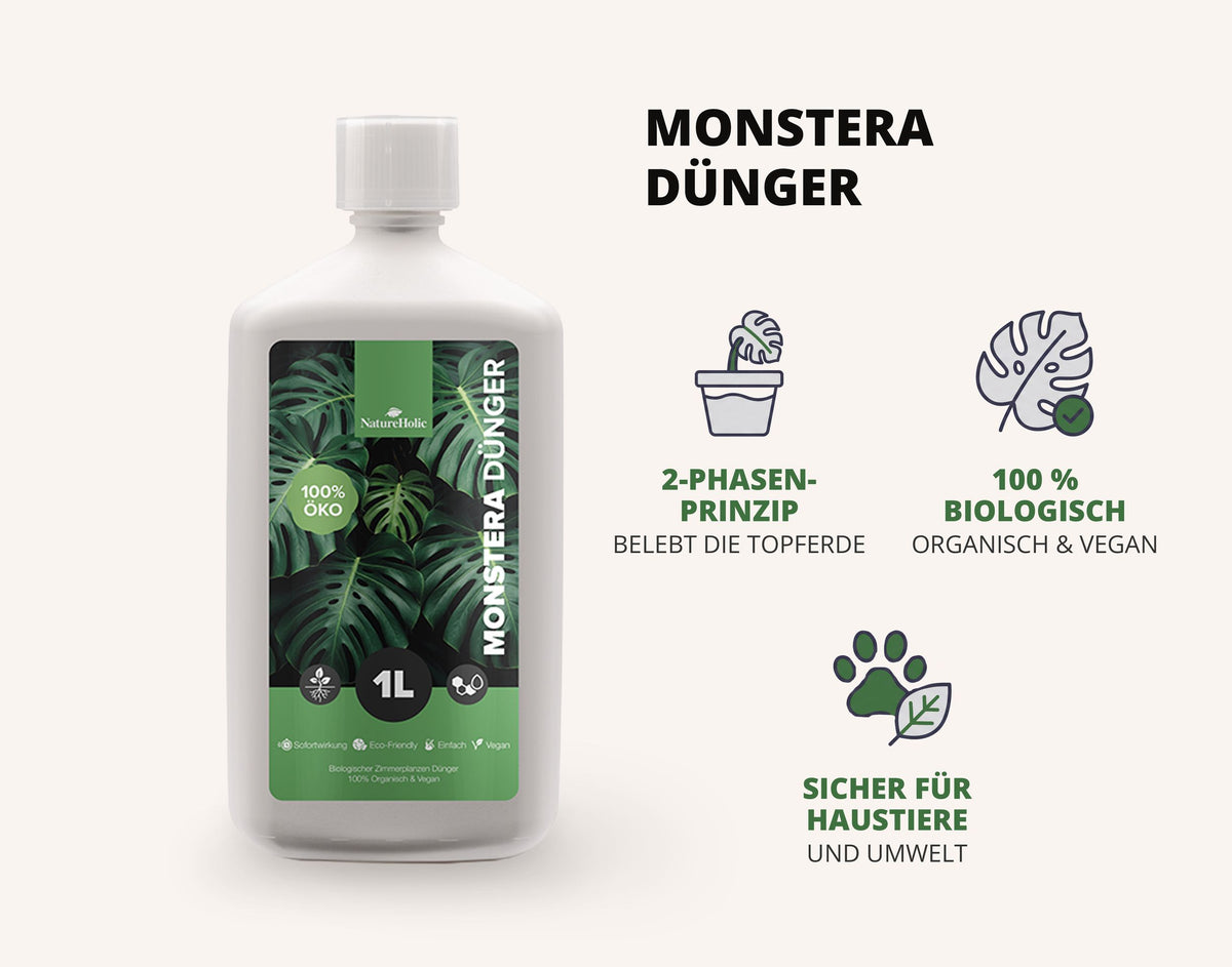 NatureHolic Monstera Dünger - Biologischer Zimmerpflanzendünger - 1000ml