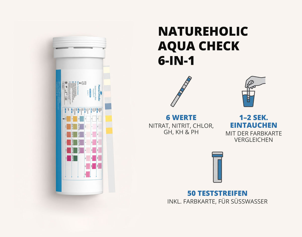 NatureHolic Aquarium Wassertest Komplett Set – 6-in-1 Teststreifen, 4-in-1 Digitales pH-Messgerät & Präzises pH/TDS/EC/Temperatur Messgerät