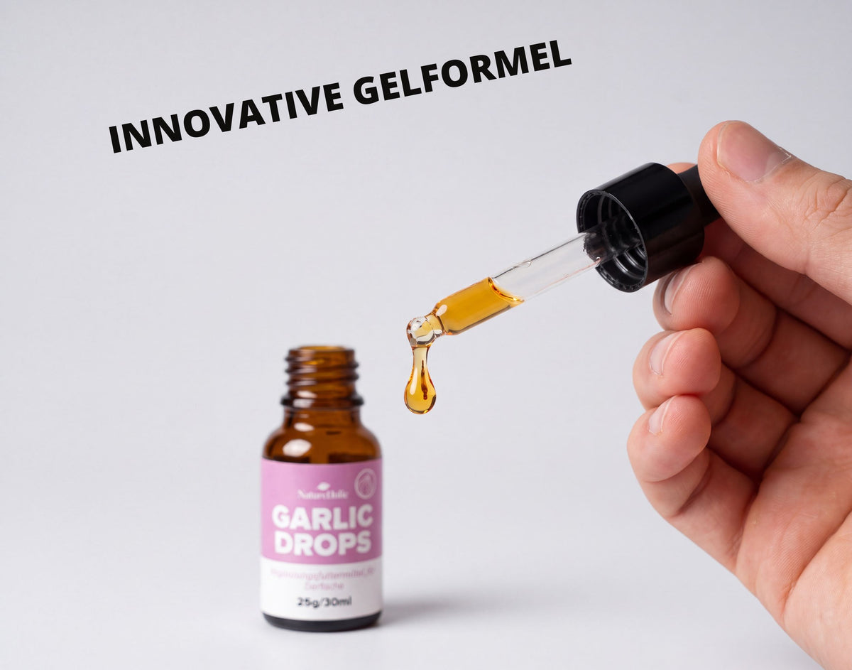 NatureHolic Garlic Drops – 500 Tropfen Knoblauch-Futterzusatz mit innovativer Gelformel für Vitalität & Immunsystem
