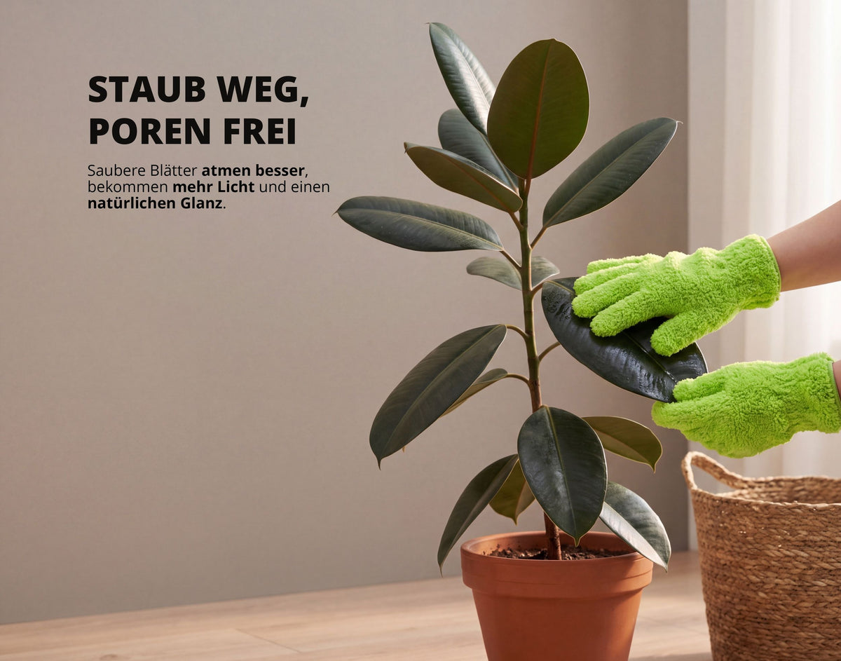 NatureHolic LeafGloves - Mikrofaser-Pflegehandschuhe für Zimmerpflanzen