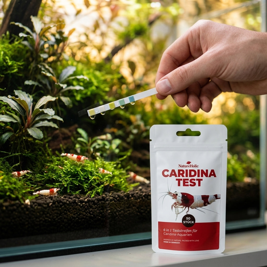 NatureHolic Caridina Test Kit –  Wassertest für Weichwasser-Garnelen inkl. App-Auswertung