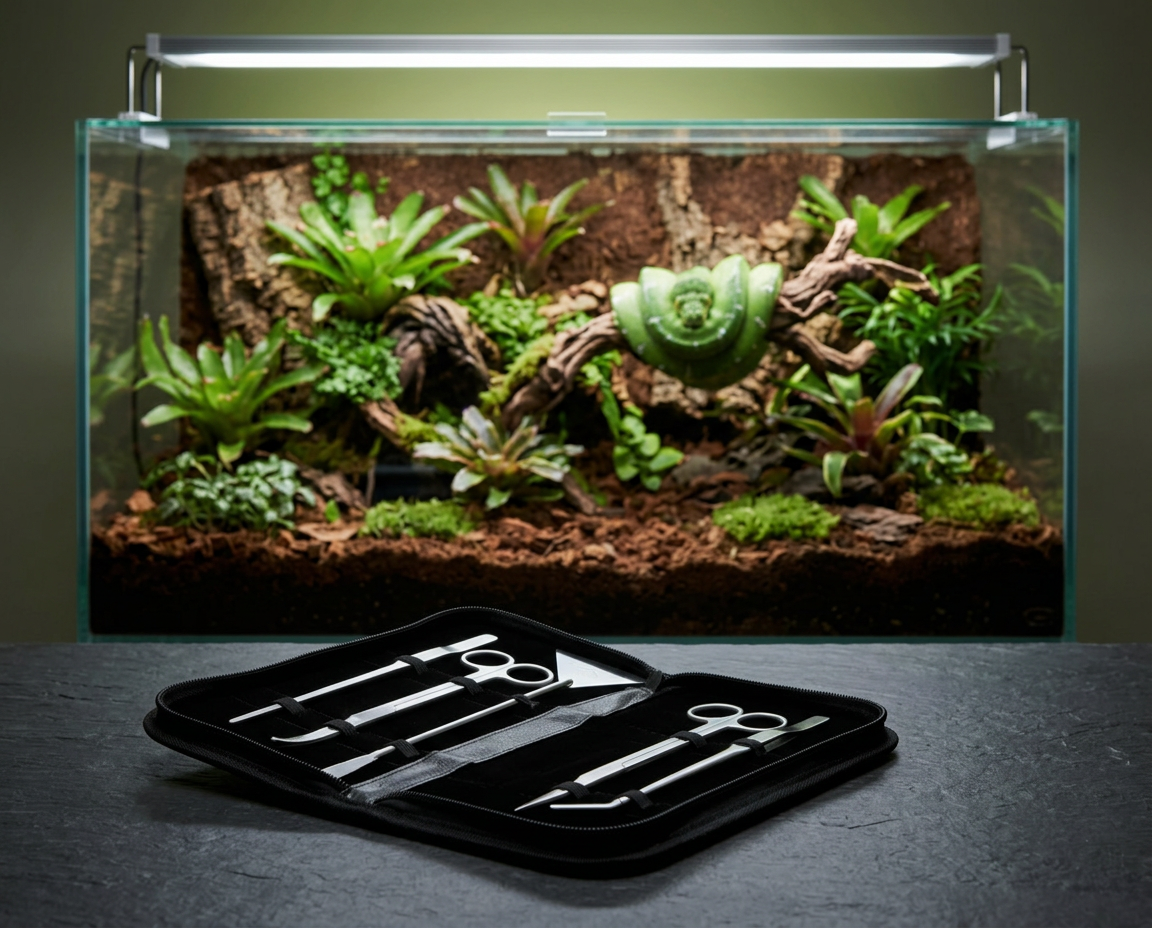 NatureHolic Terrarium Toolset – 5-tlg. Edelstahl Pflege-Set
