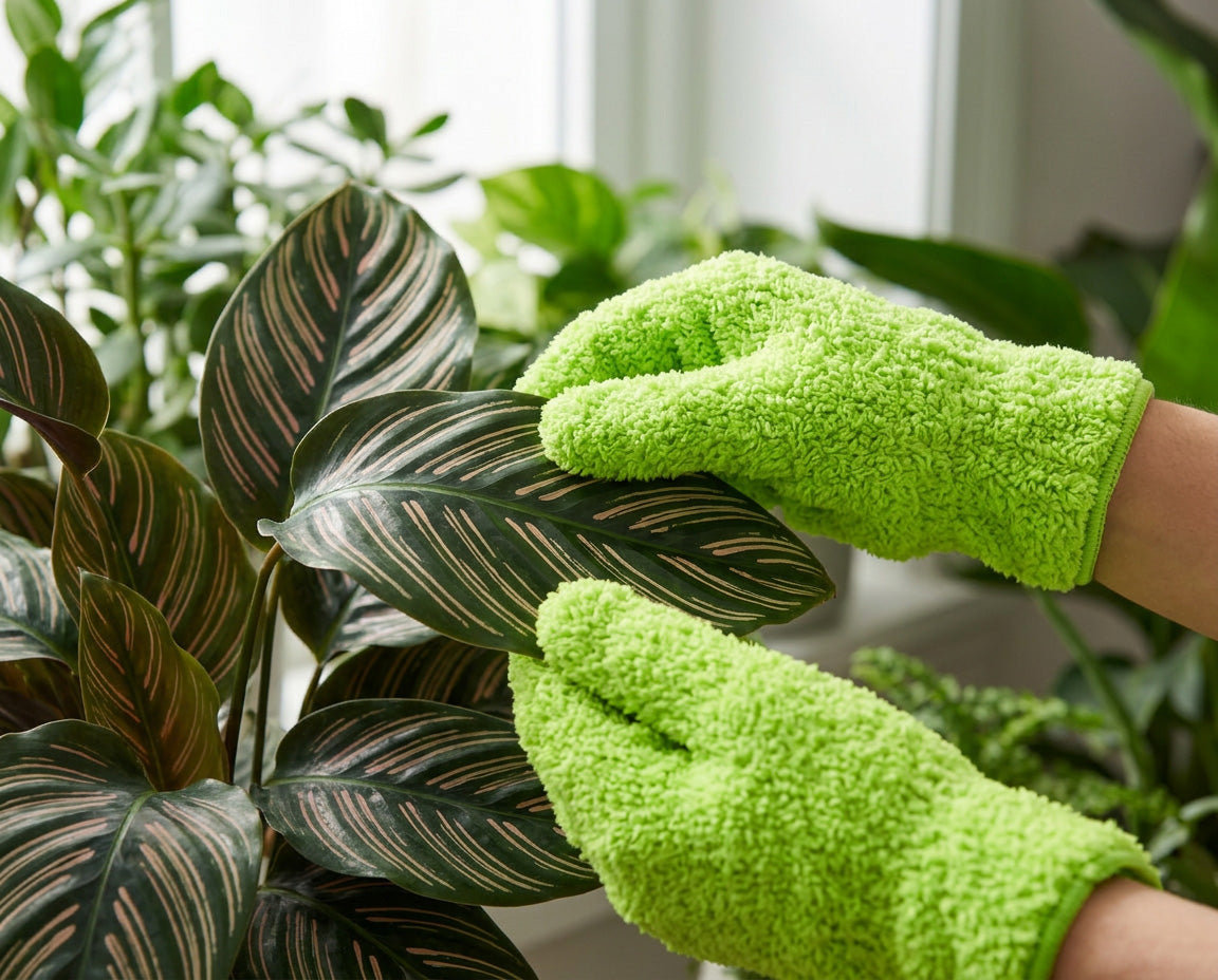 NatureHolic - Blattpflege-Set - Pflegehandschuhe + Blattspray 250 ml