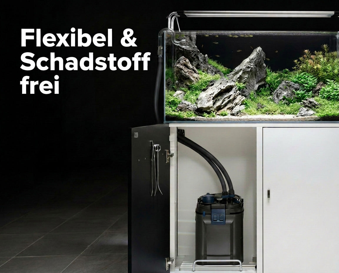 NatureHolic Silikon Aquarium Schlauch - Matt Schwarz - 12/16 mm - 3 m