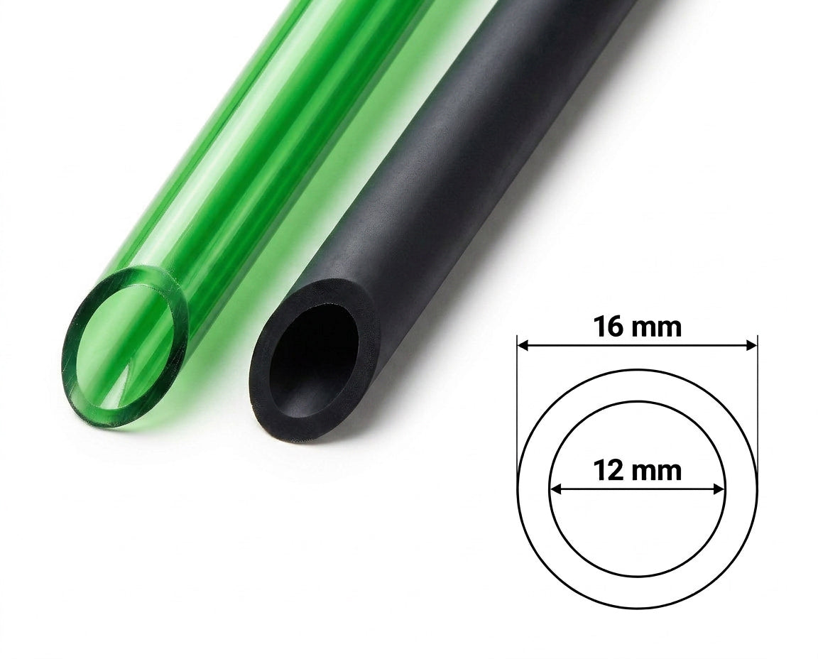 NatureHolic Silikon Aquarium Schlauch - Matt Schwarz - 12/16 mm - 3 m