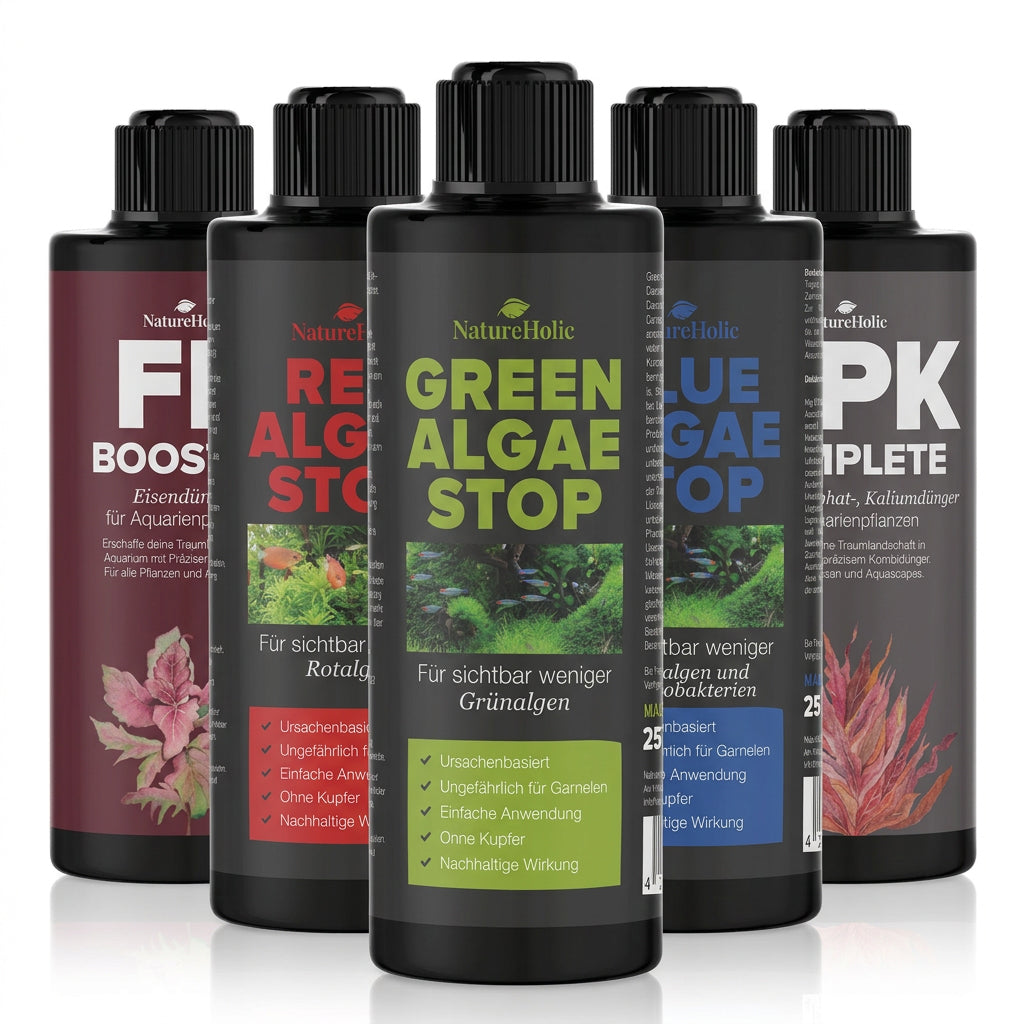 NatureHolic - Anti-Algen Komplett Set - für ein algenfreies Aquarium 5x 250ml