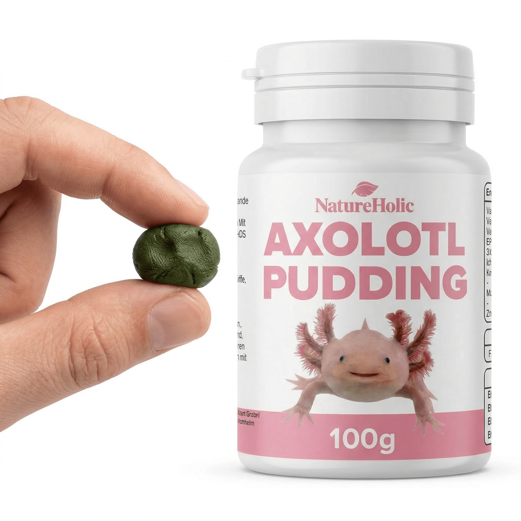 NatureHolic Axolotl Pudding – Formbare Futterpaste für Axolotl