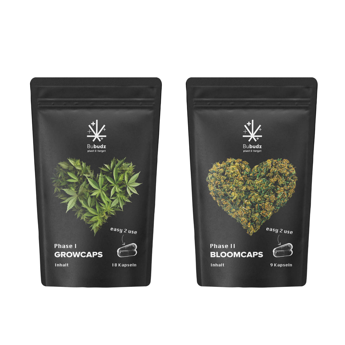 Bubudz Hanf Düngekapseln Grow - Set Phase 1 & 2