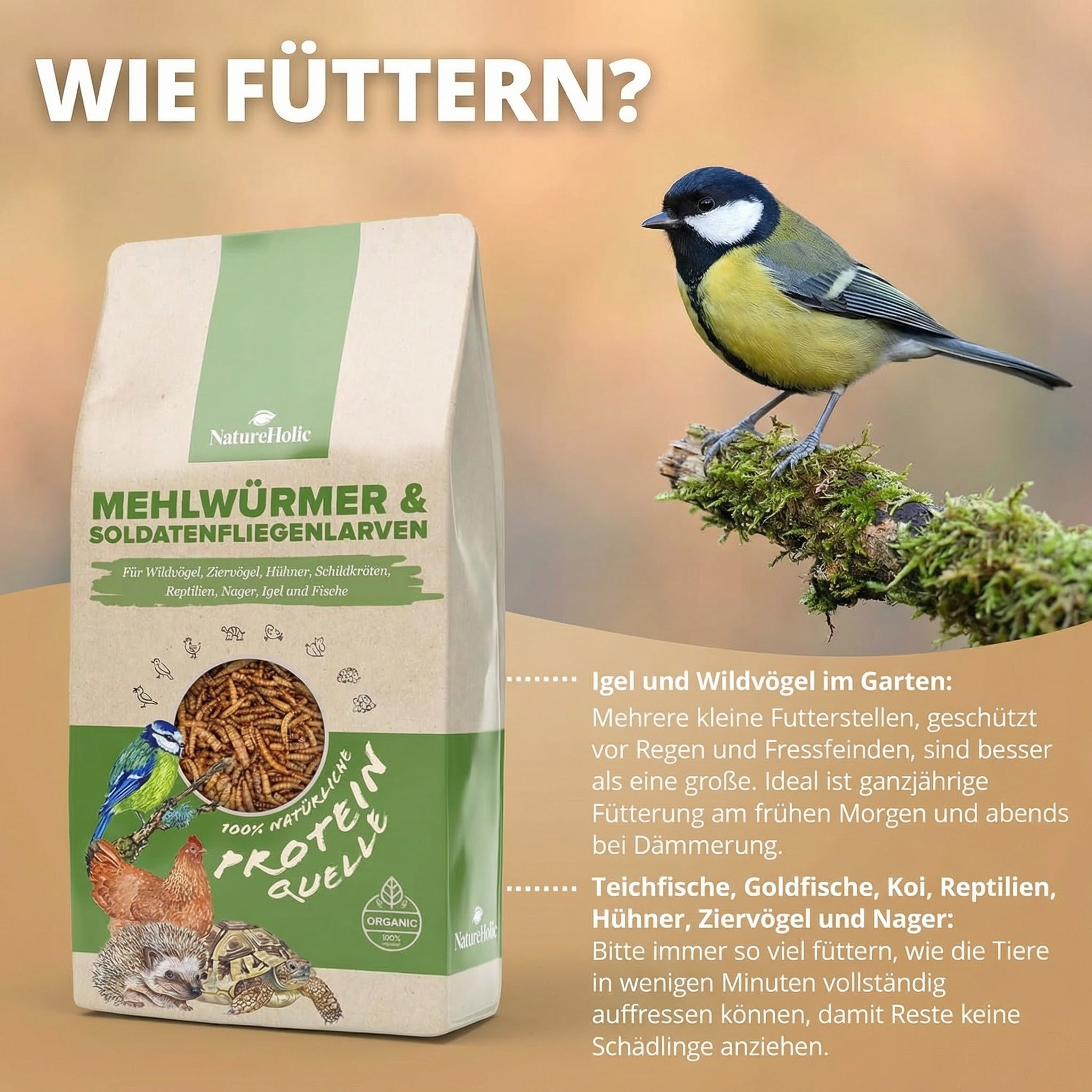 NatureHolic - Mehlwürmer & Soldatenfliegen Mix