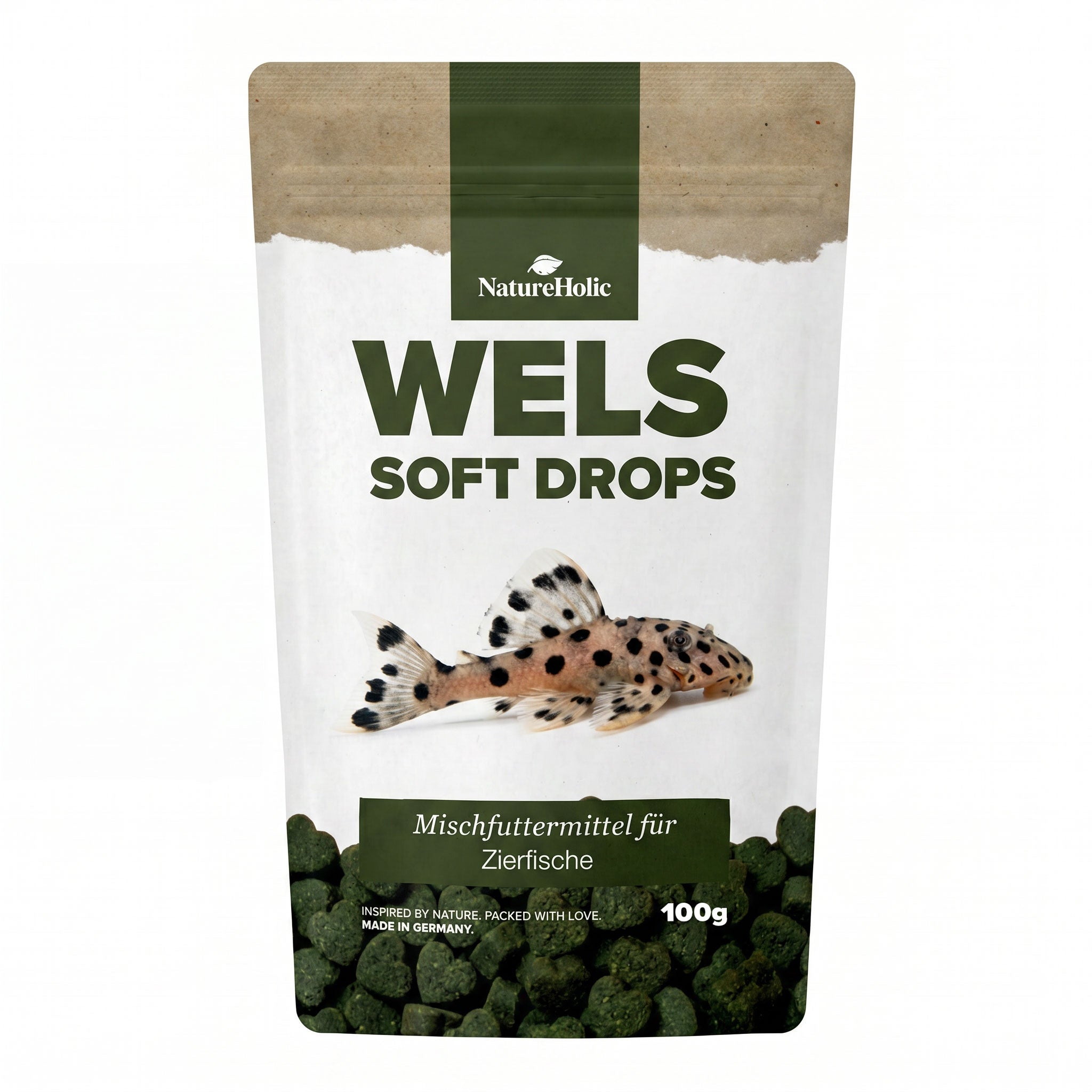 NatureHolic Wels Soft Drops —Softes Futter für Welse 100 g