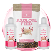 NatureHolic Axolotl Pflege-Set - Wasserpflege, Schleimhautschutz & Spezialfutter