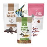 NatureHolic Fisch 'Alles-drin-Paket' – Flocken, Flakes, Hafttabletten - für Aquarienfische