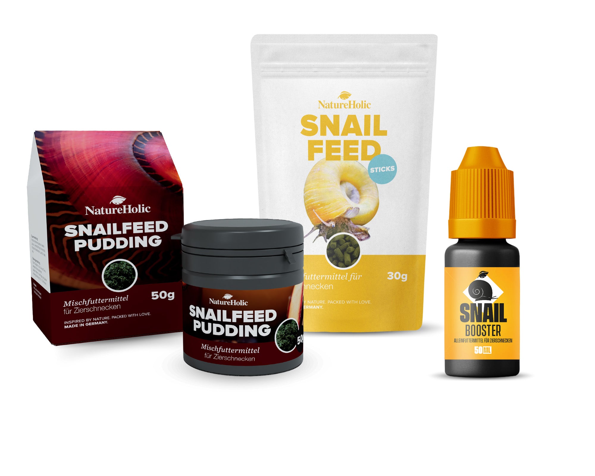NatureHolic - Schnecken Futter Paket - Snailfeed Sticks / Snailfeed Power-Paste / Snail BOOSTER