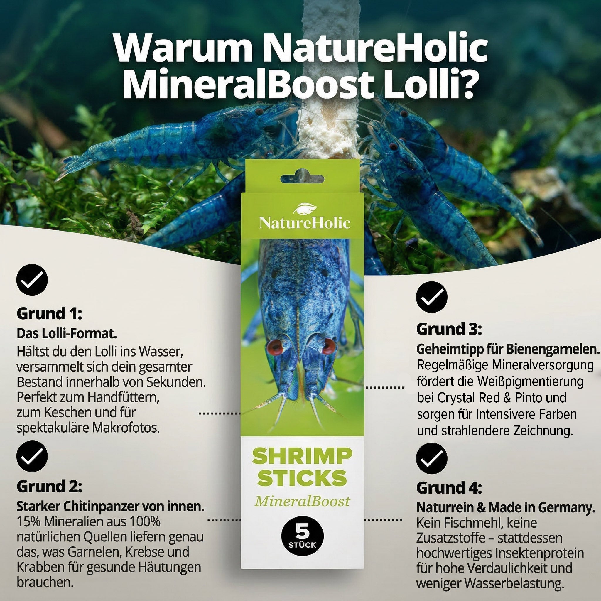 NatureHolic - Garnelenlutscher „MineralBoost“ - Garnelenfutter 1 stk