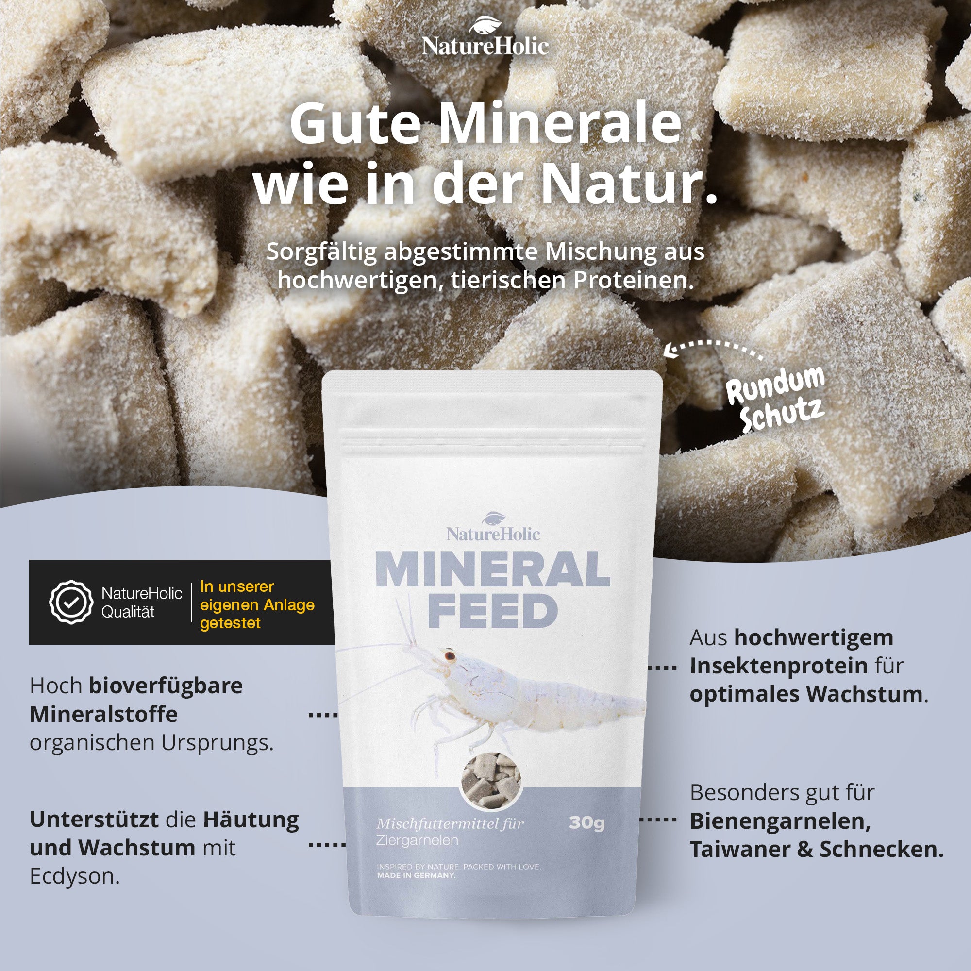 Garnelen Häutungs Booster Mineralien Bundle - Mineralcubes, Mineralfeed & Mineralpudding