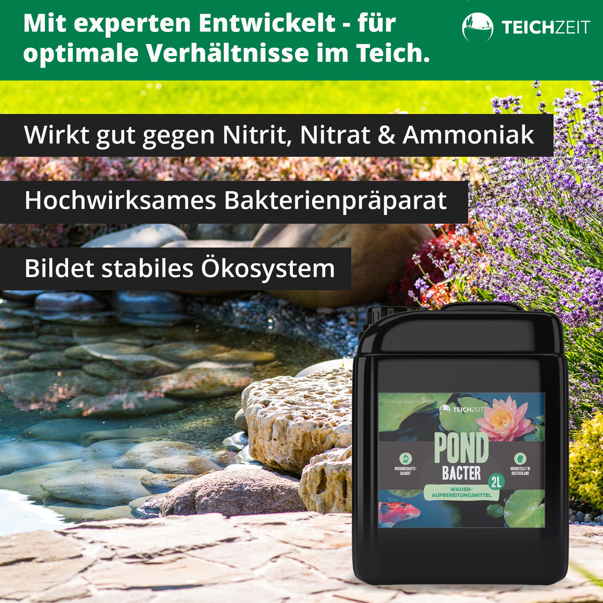 Teichzeit Pond Bacter - 2L Teichstarter Bakterien