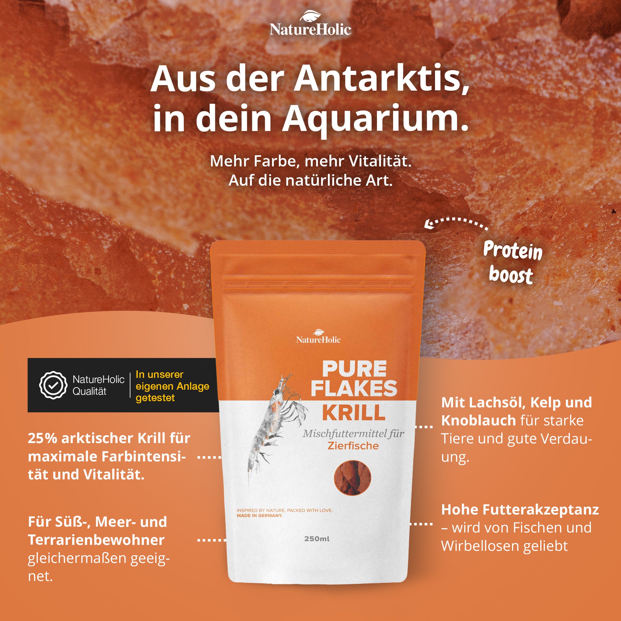 NatureHolic Pure Flakes - Krill - 250ml