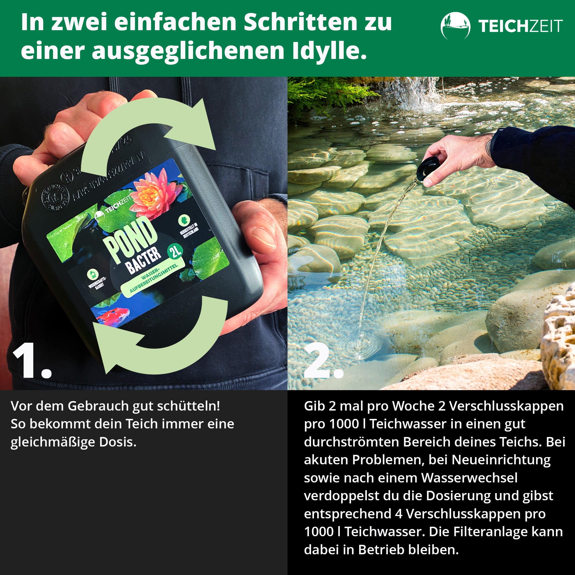 Teichzeit Pond Bacter - 2L Teichstarter Bakterien