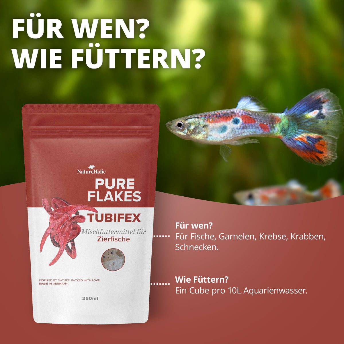 NatureHolic Pure Flakes - Tubifex - 250ml