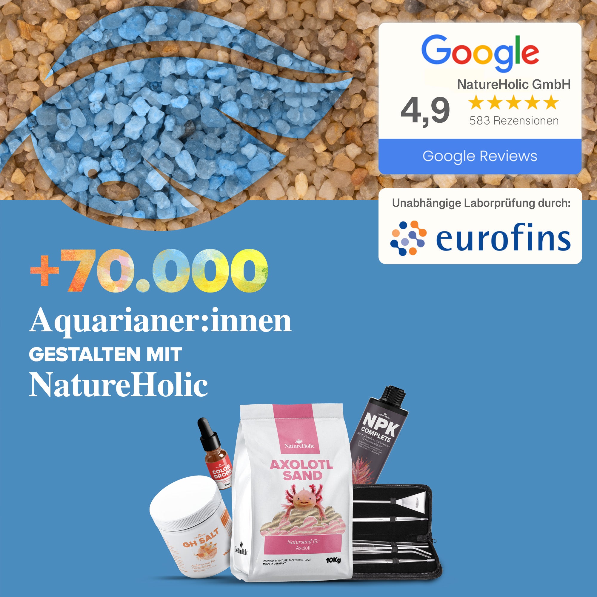 Axolotl Sand - 10kg Natursand für Axolotl