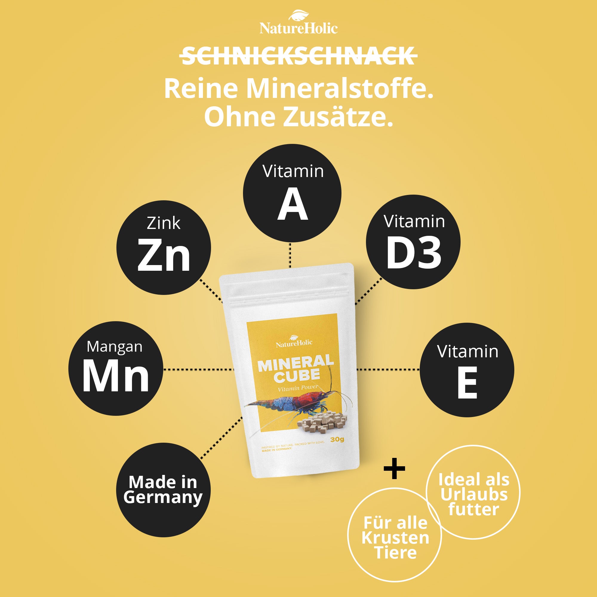 NatureHolic - MineralCube - Vitamine Power - 47ml - Mineralversorgung + Ferienfutter