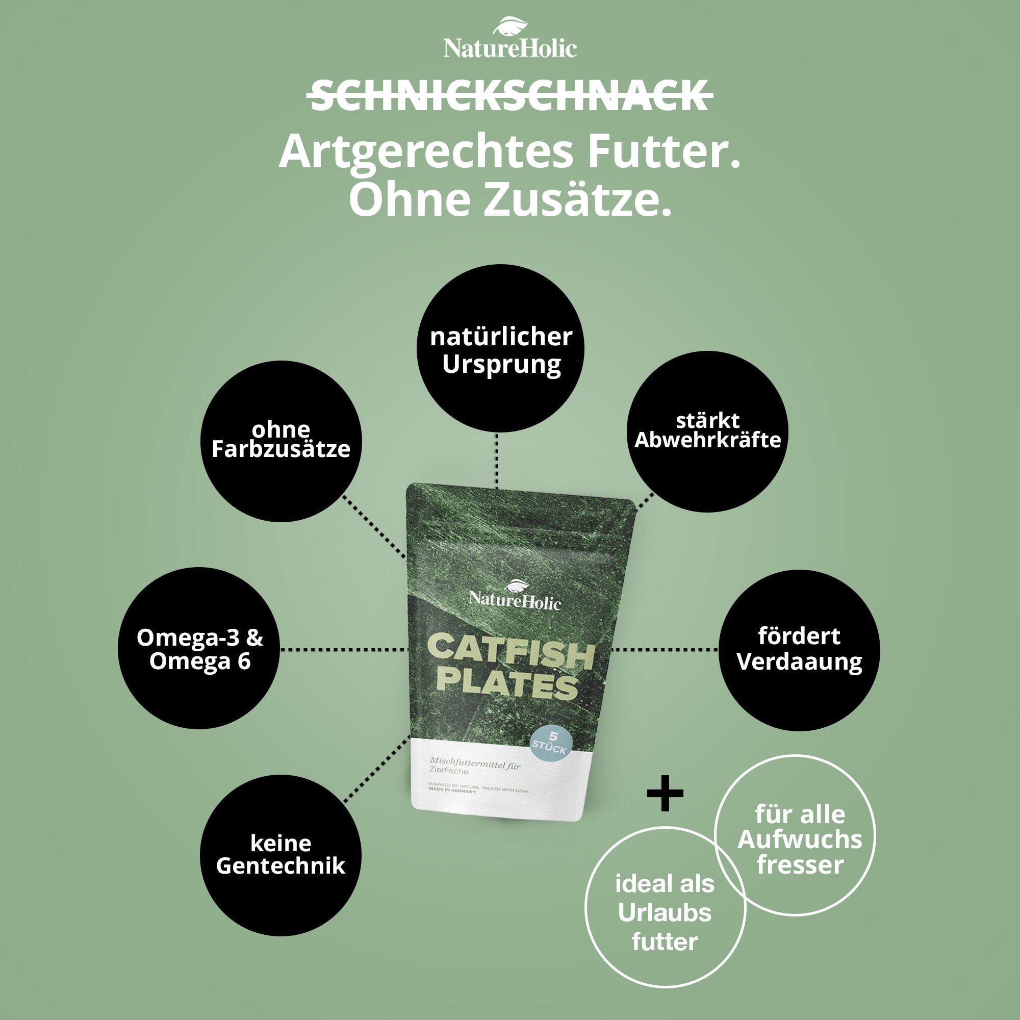 NatureHolic - CatfishPlates - Algentafeln (5 stk.) für alle Saugwelse / L - Welse