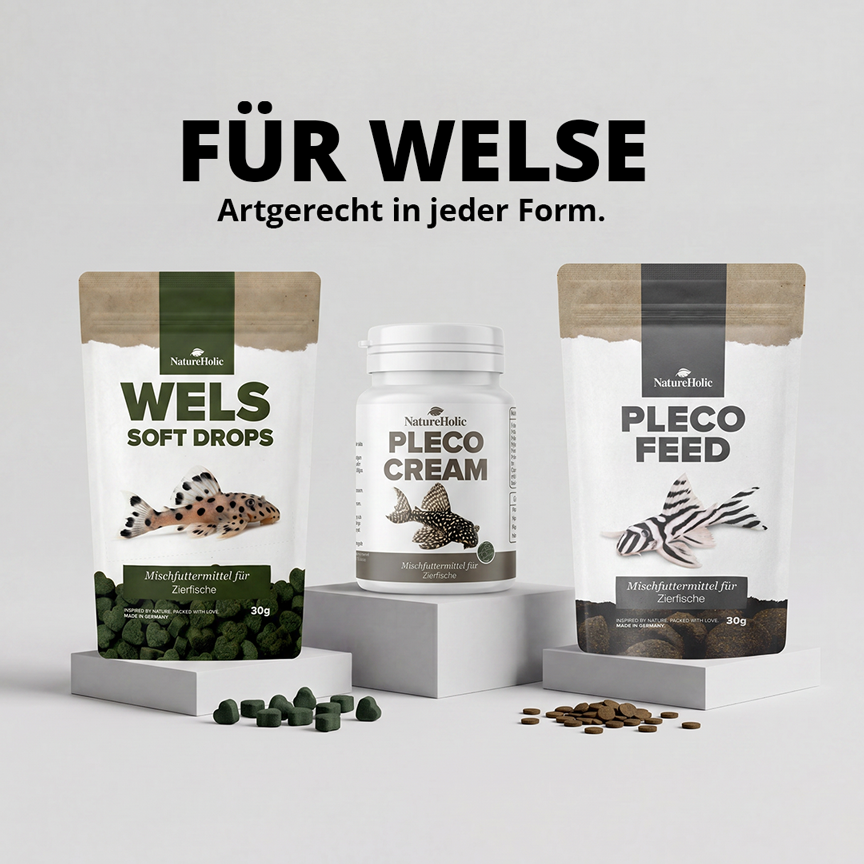 NatureHolic Wels Soft Drops —Softes Aquarium Futter für Welse 30 g