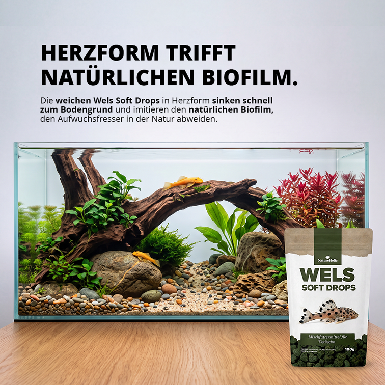 NatureHolic Wels Soft Drops —Softes Futter für Welse 100 g