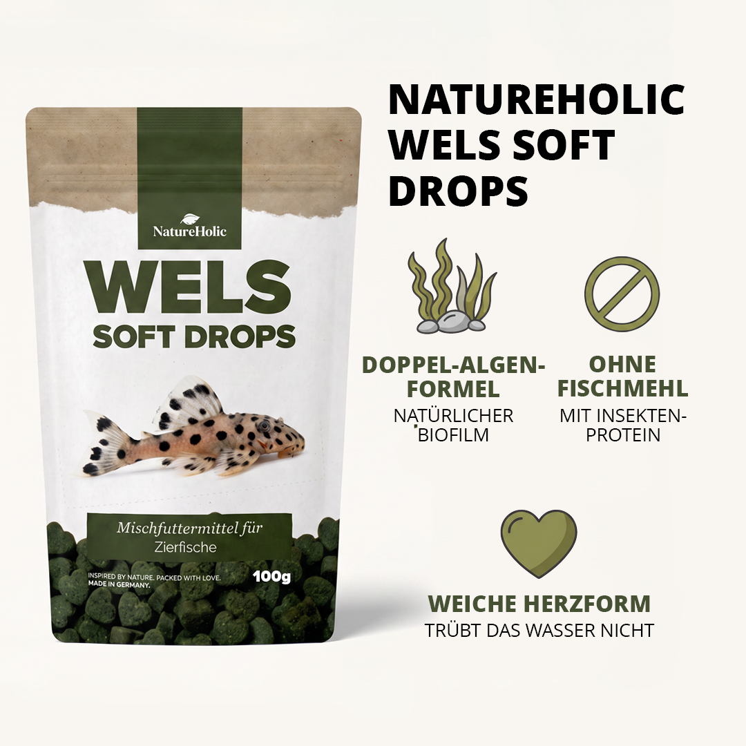 NatureHolic Wels Soft Drops —Softes Futter für Welse 100 g