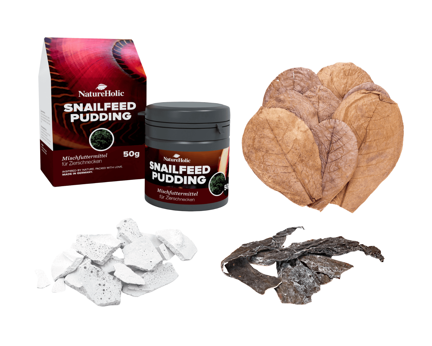 Aufwuchsfresser Futter Paket - Optimale Ernährung für Geweihschnecken, Napfschnecken & Co