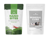 1 x Nano Bites + Mineralcube "Pure Mineral" - Hauptfutter und Mineralversorgung für Garnelen und Zwergflusskrebse