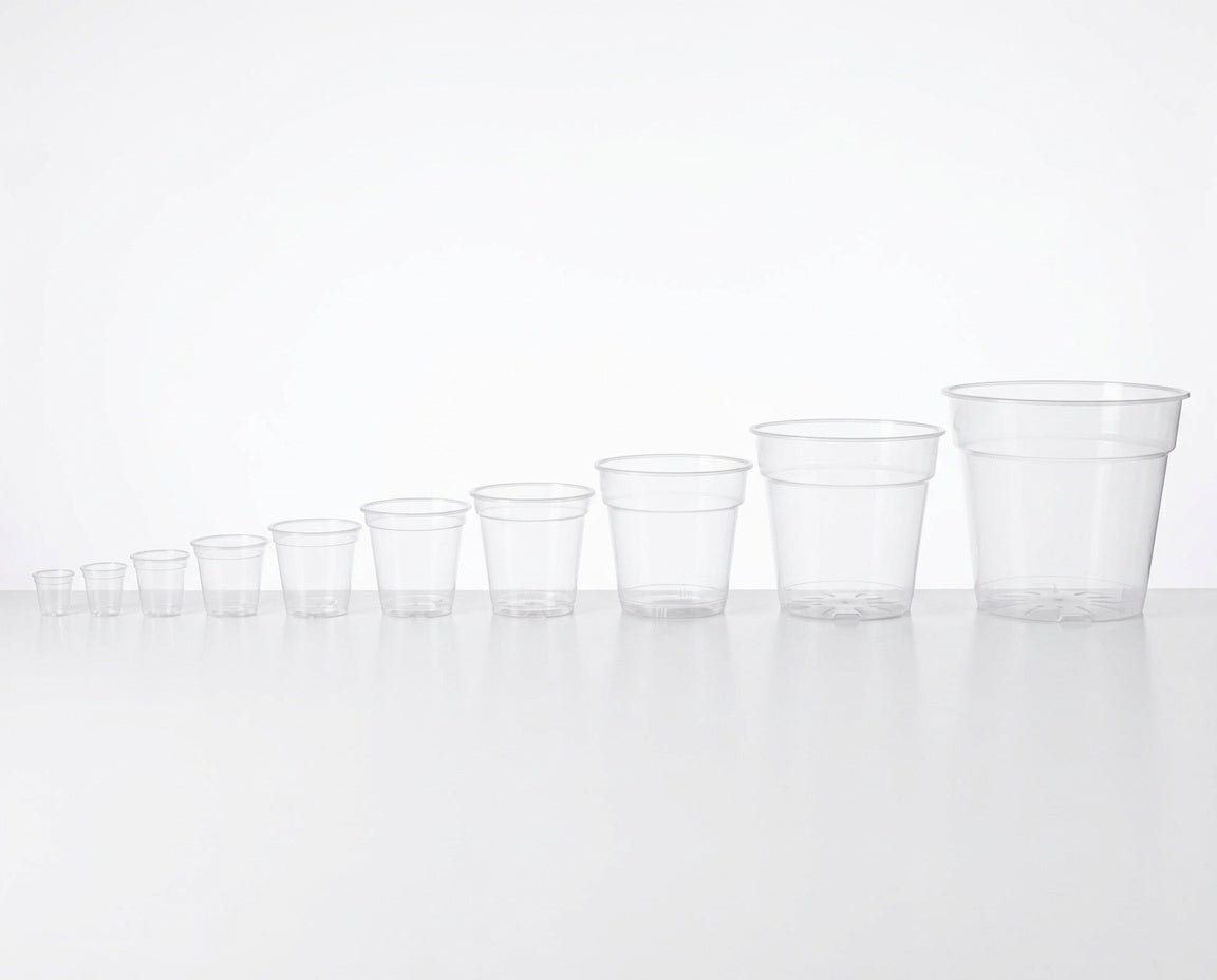 Alle Größen des NatureHolic CrystalPot transparenten Pflanztopfs
