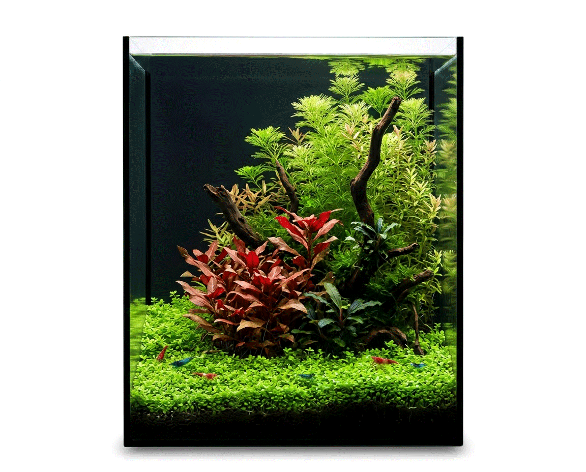 NatureHolic Black Wall - 35L Aquarium mit Rückwand aus schwarzem Glas