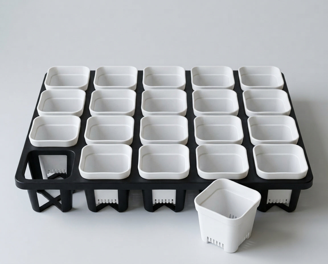 NatureHolic - JungleTray Small weiß - Anzuchtplatte mit 20 Töpfen