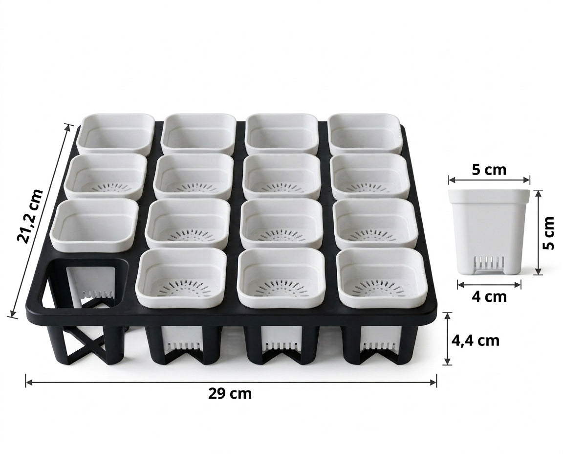 NatureHolic - JungleTray Small weiß - Anzuchtplatte mit 20 Töpfen