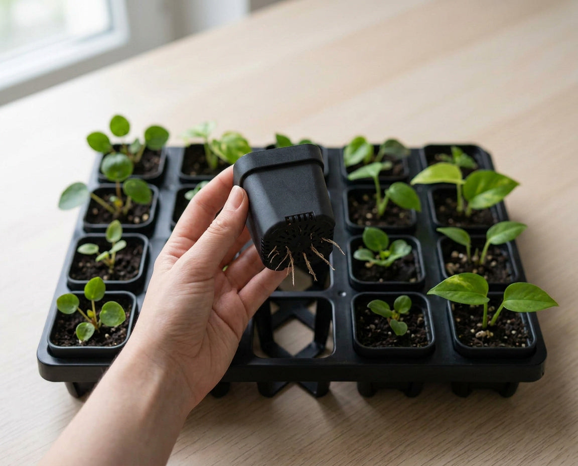 NatureHolic - JungleTray Small Schwarz - Anzuchtplatte mit 20 Töpfen