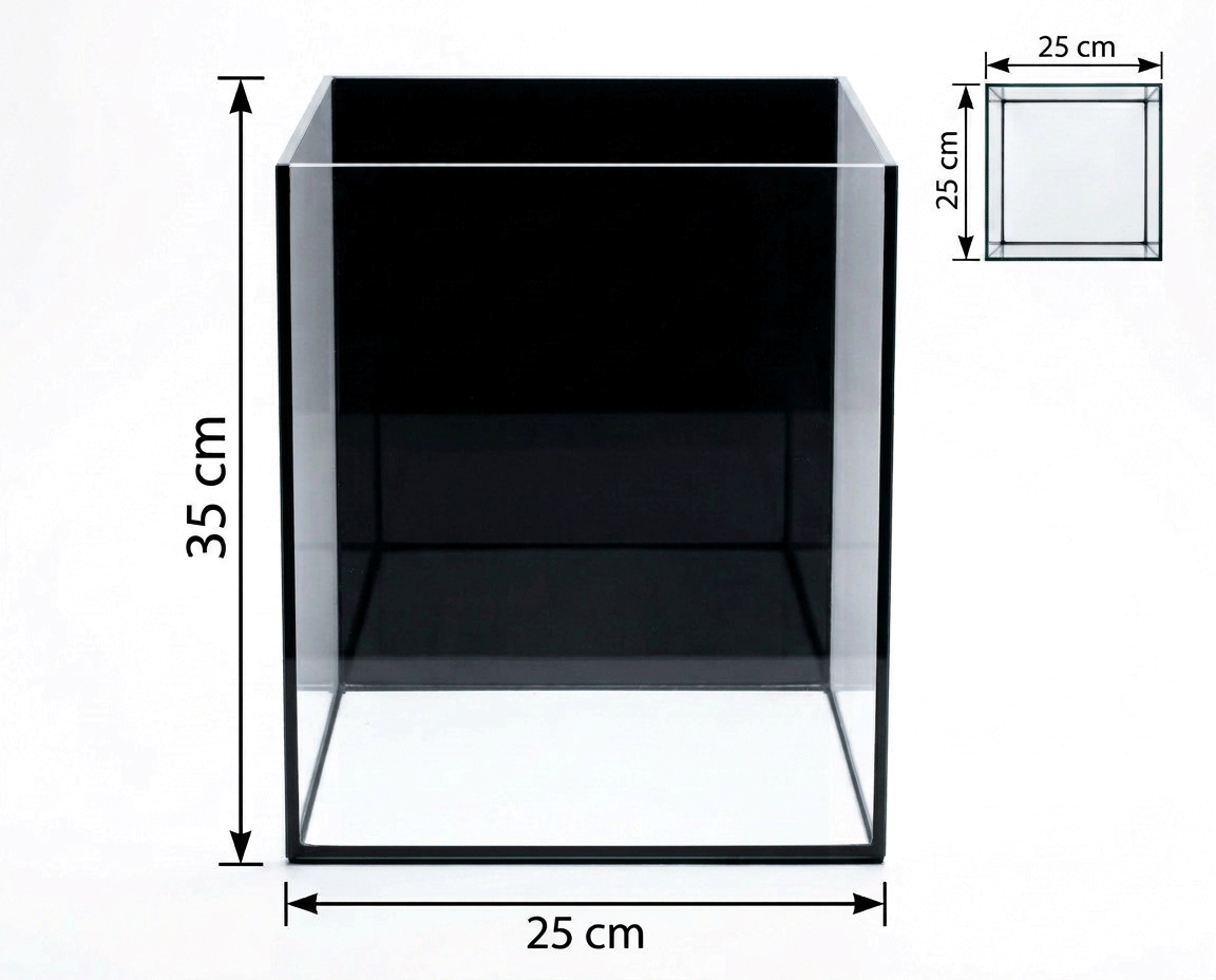 NatureHolic Black Wall - 20L Aquarium mit Rückwand aus schwarzem Glas