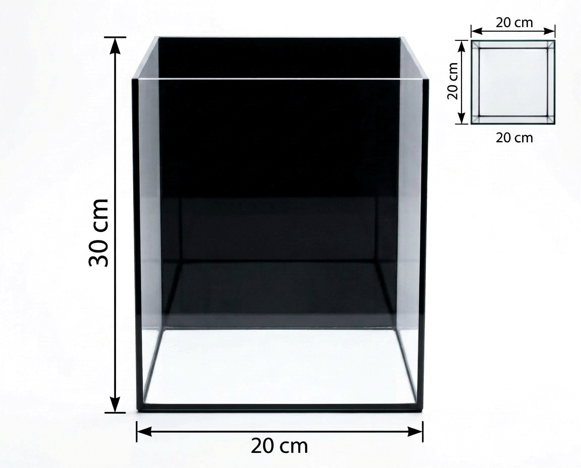 NatureHolic Black Wall - 12L Aquarium mit Rückwand aus schwarzem Glas