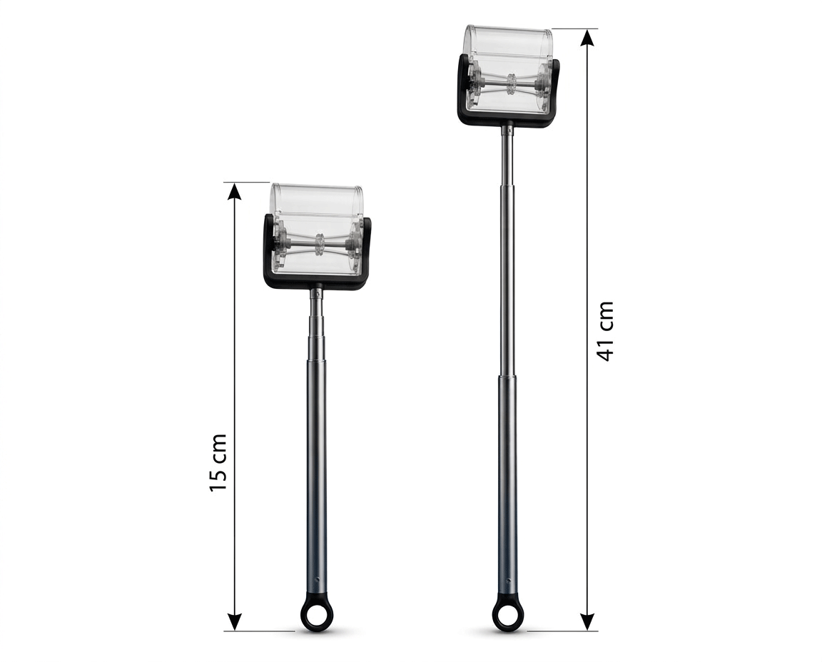 Teleskopstiel von 15 bis 41 cm für flache und hohe Becken